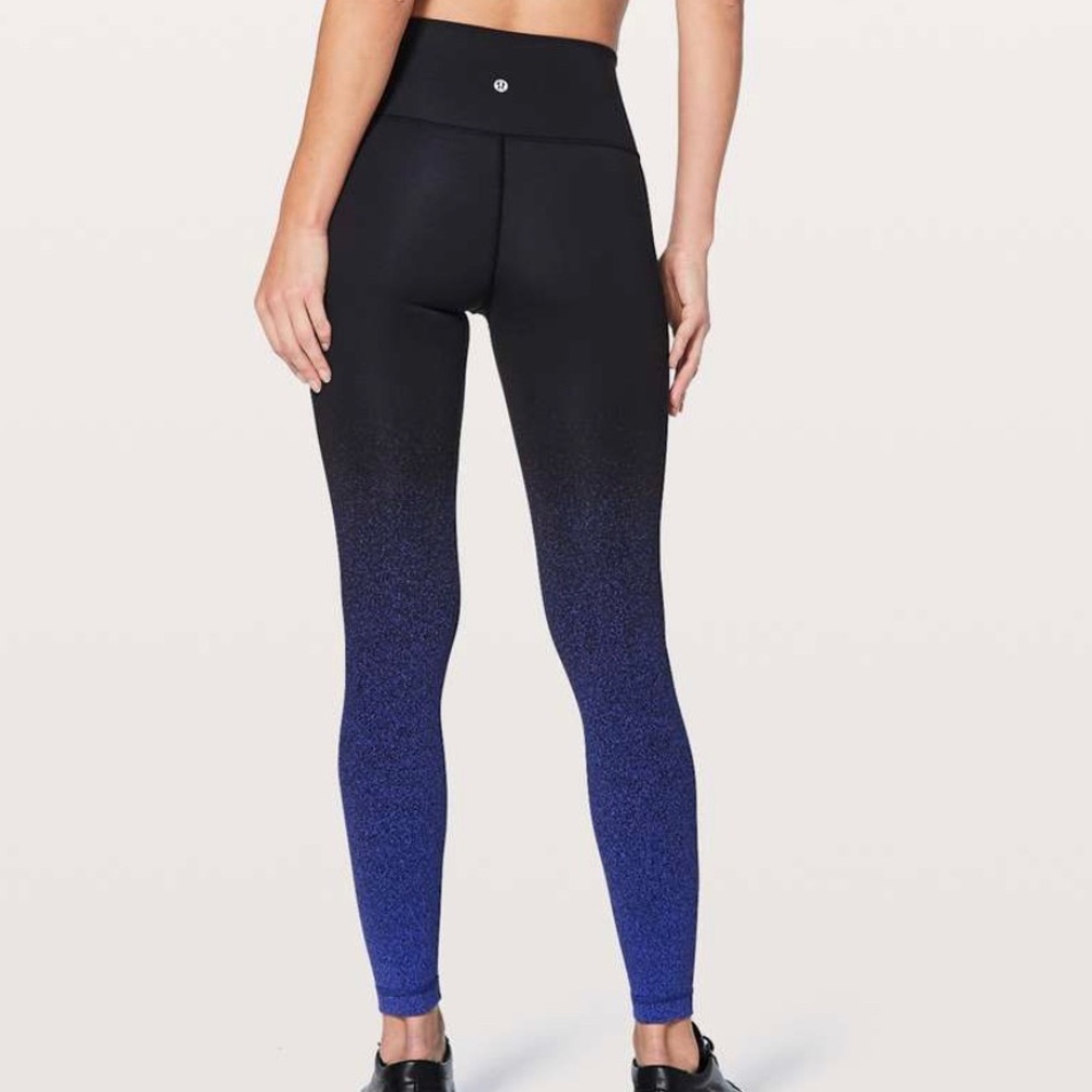 Lululemon Wunder Under Tight Ombré Blue Speckle Leggings (size 6)